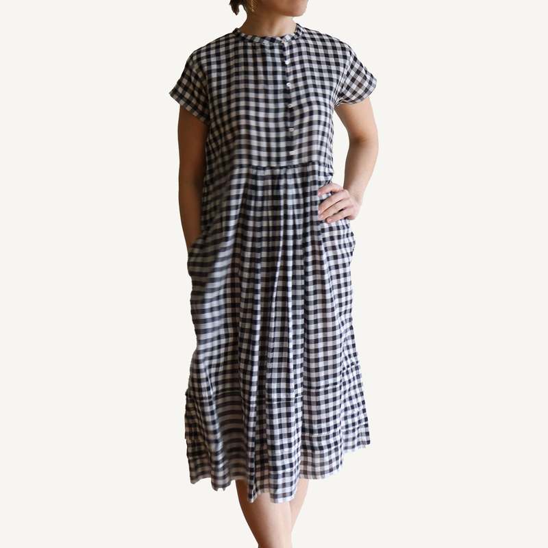 Injiri Catherine Dress - Black/White Check | Garmentory