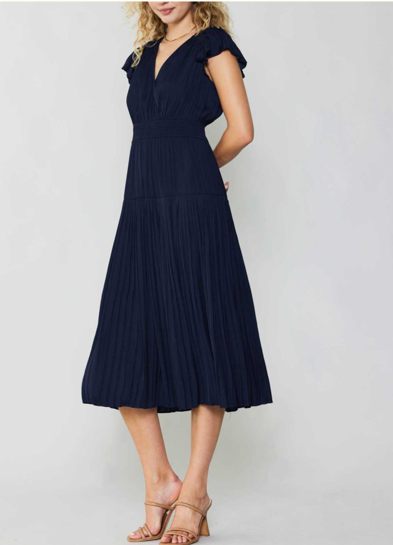 slim fit dress slacks Nova Flutter Sleeve Midi Dress