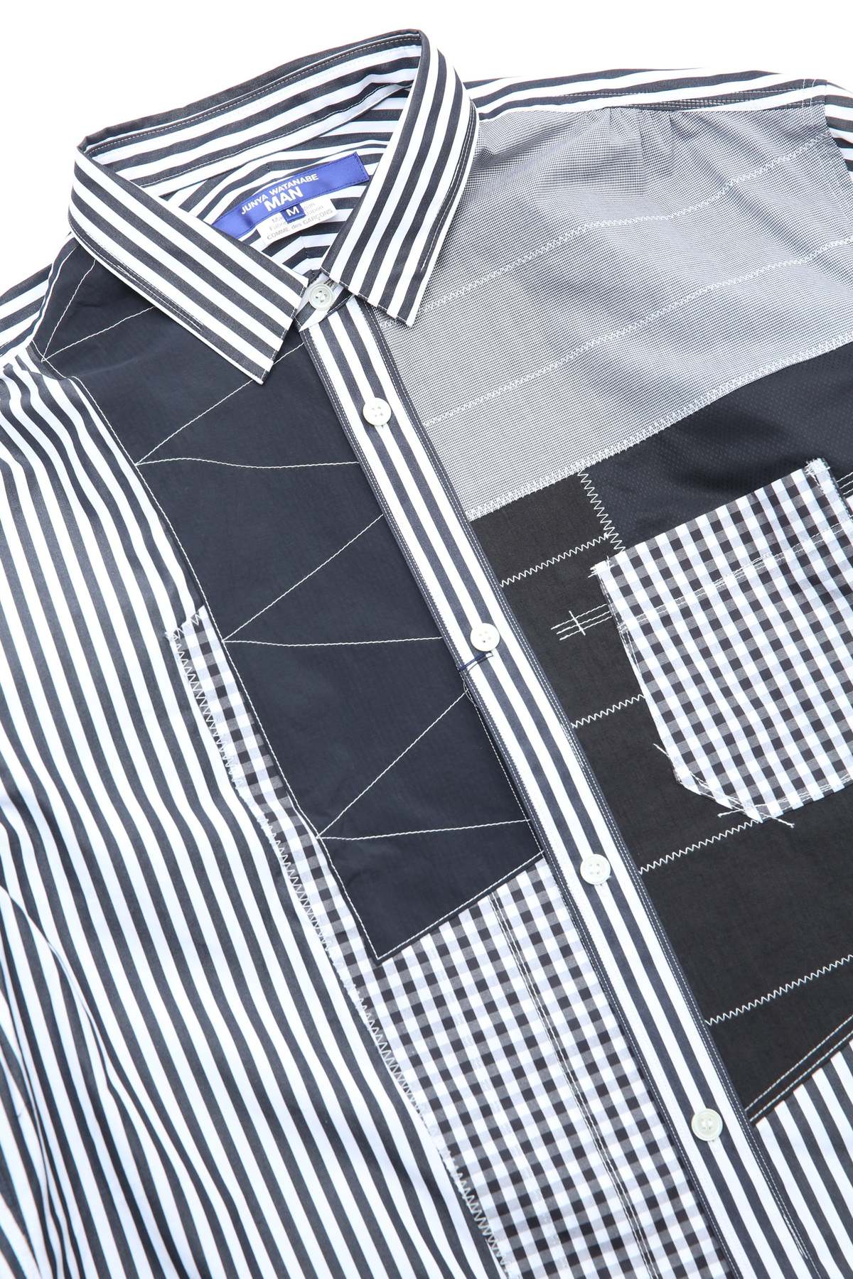 JUNYA WATANABE MAN MEN'S SHIRT - WHT/BLK X MIX | Garmentory