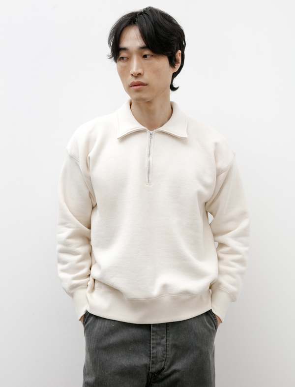 Taiga Takahashi Half Zip Sweat Shirt - Ivory | Garmentory