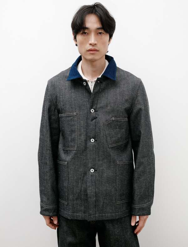 Taiga Takahashi Blanket Lining Denim Overall Jacket - Raw Indigo