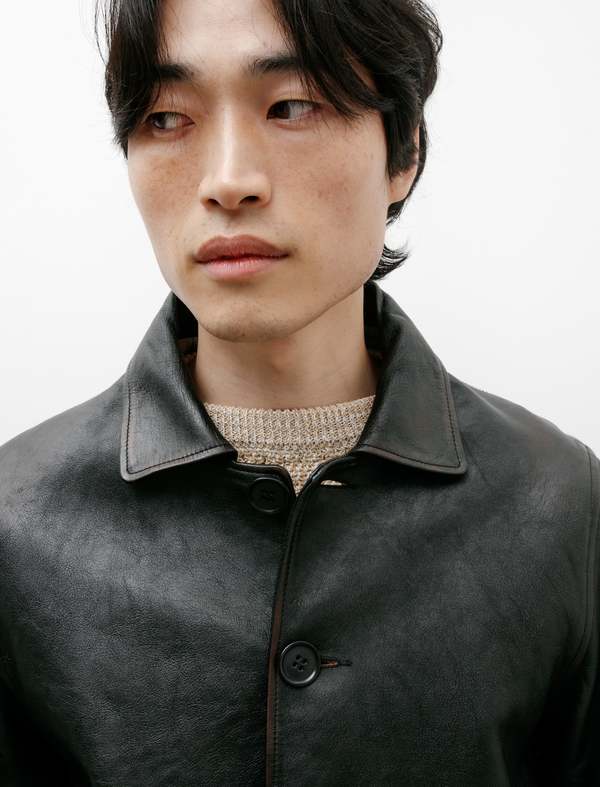 Taiga Takahashi Automobile Horse Leather Coat - Damaged Black