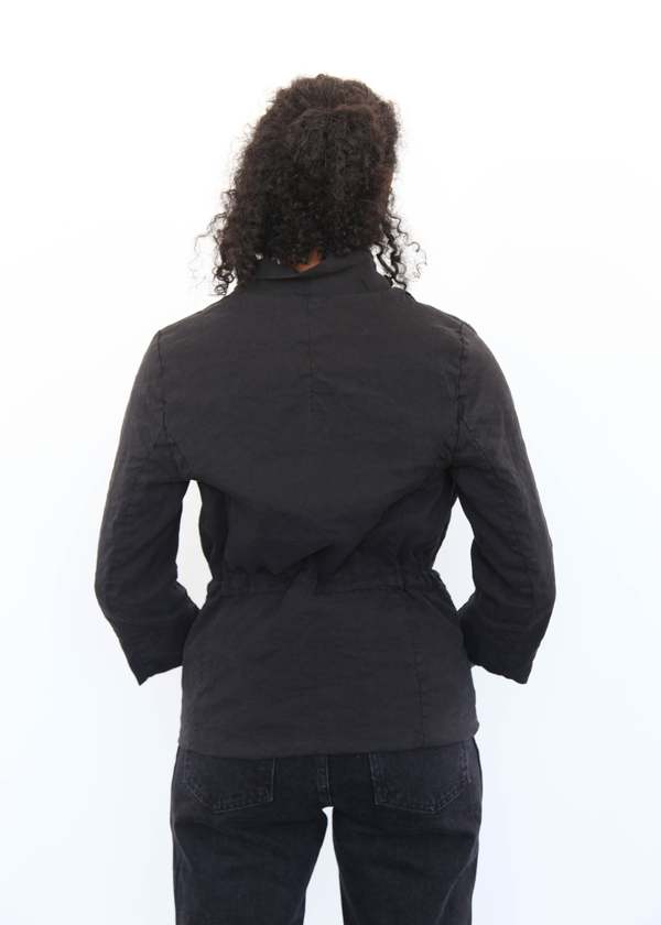 H+ Hannoh Wessel Vela Linen/Silk Jacket - Black | Garmentory