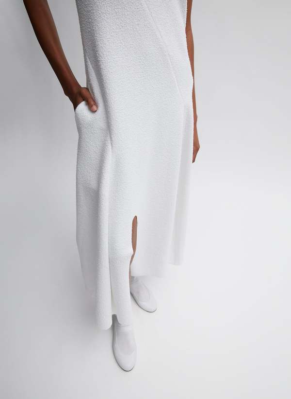 Tibi Boucl Knit Sculpted Dress - White | Garmentory