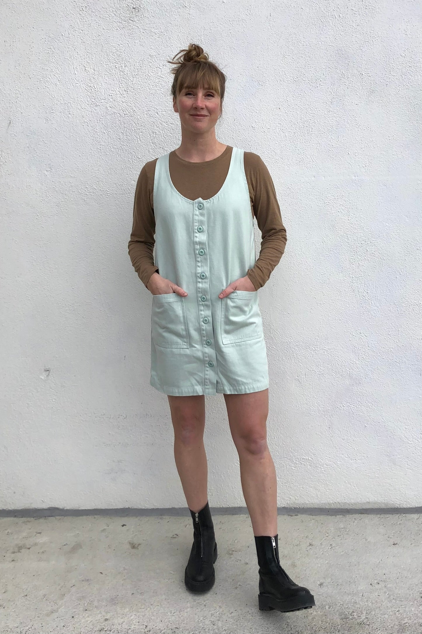 army green jumper dress ANINE BING Aurora Dress in Army Green