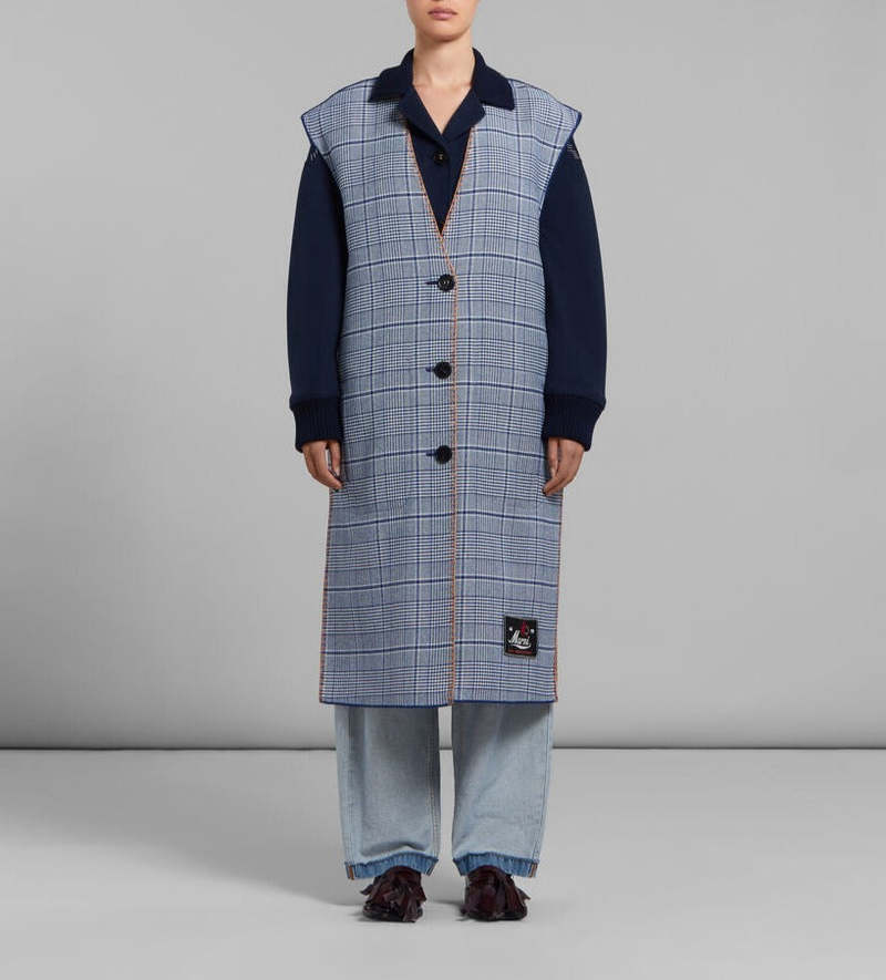 Marni Reversible Checked Vest - Blue/Yellow | Garmentory