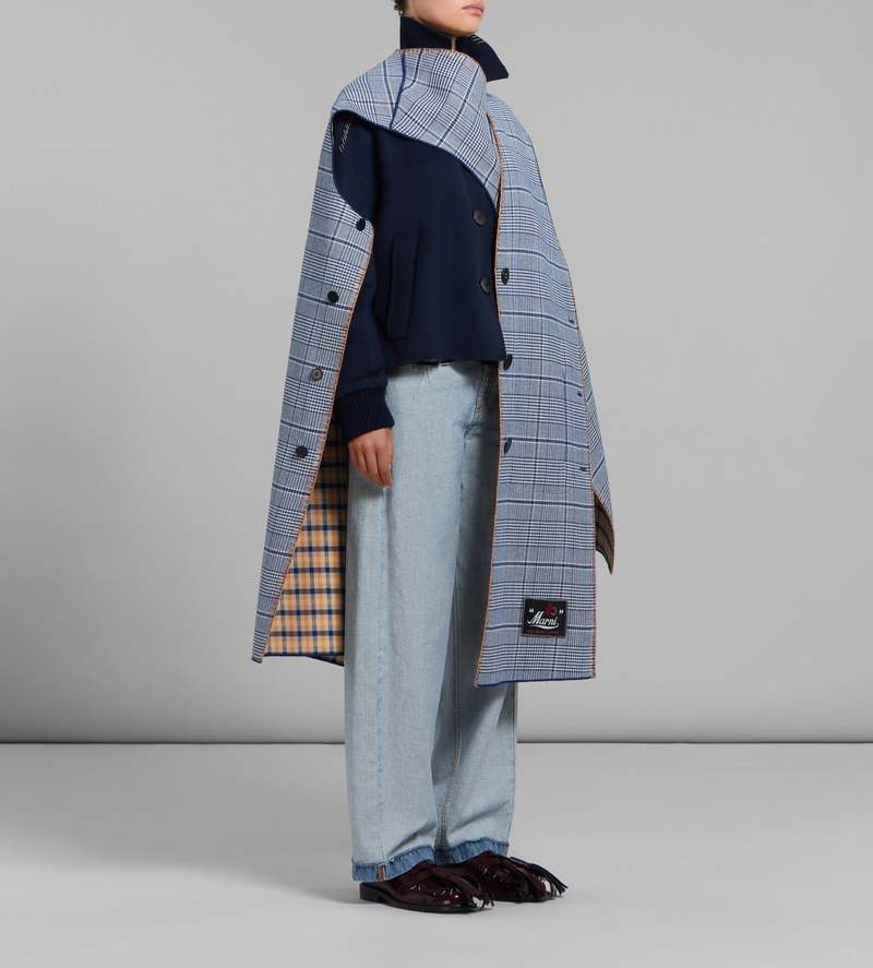 Marni Reversible Checked Vest - Blue/Yellow | Garmentory