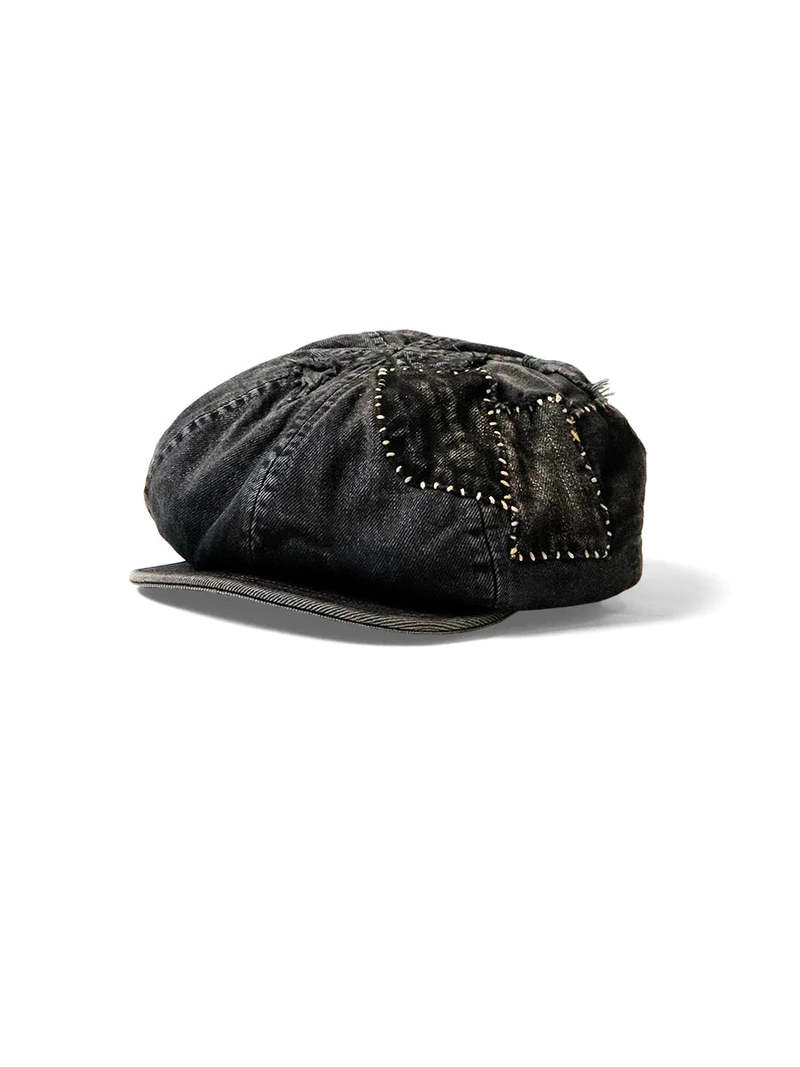 Kapital 14oz Denim Casquette - Dixie Factory Remake Black/Black