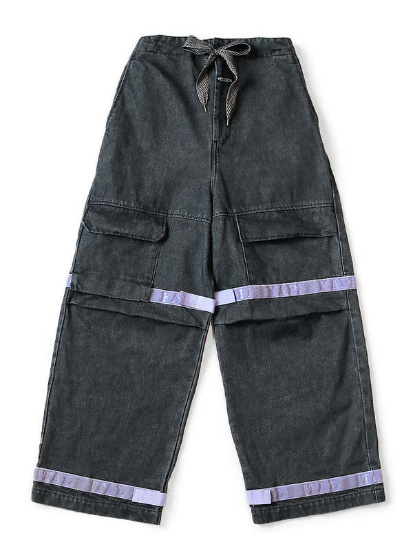 Kapital 14oz BLKxBLK Denim Nouvelle Shuttle Pants - Purple