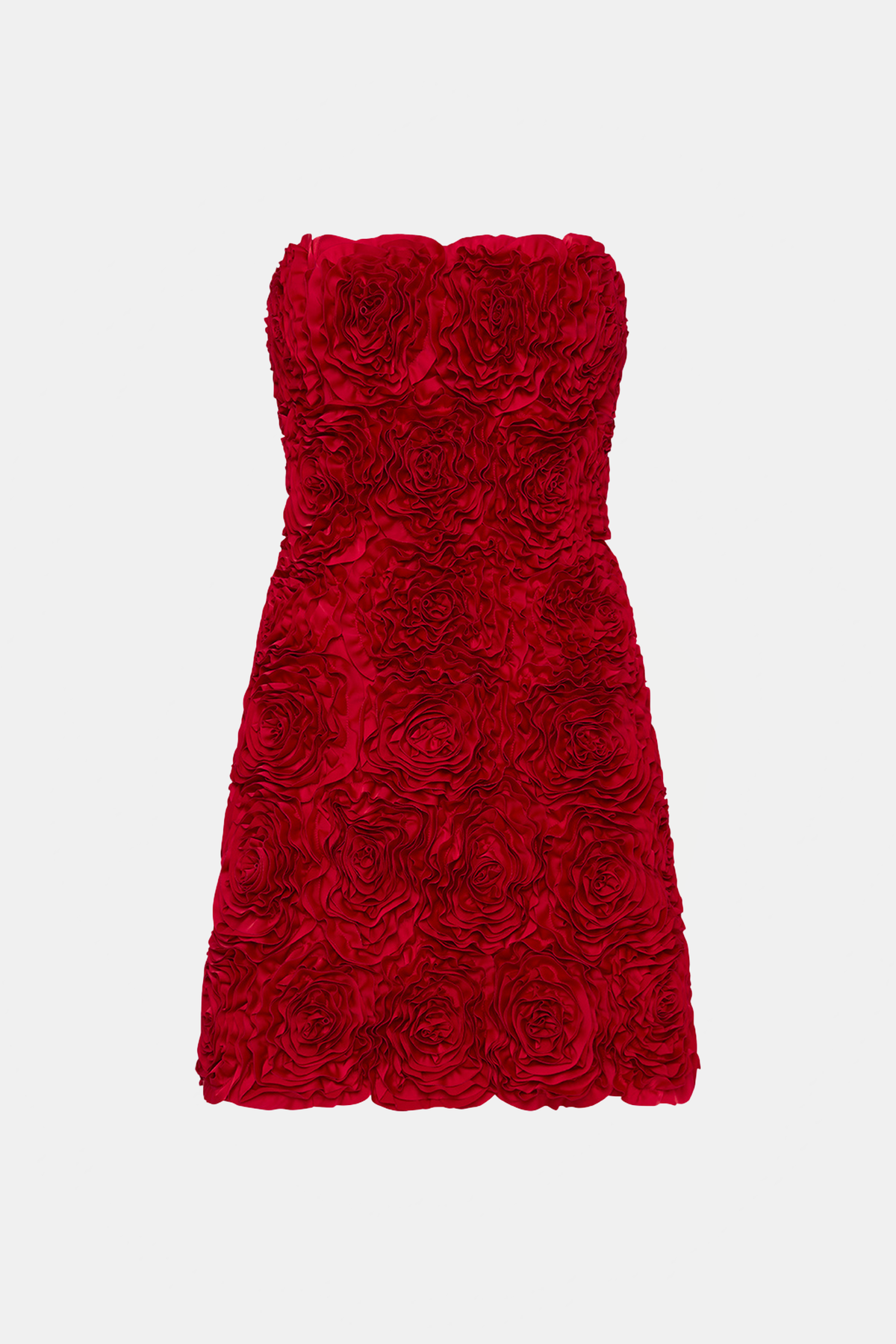 strapless open back dress Red Rosette Mini Dress