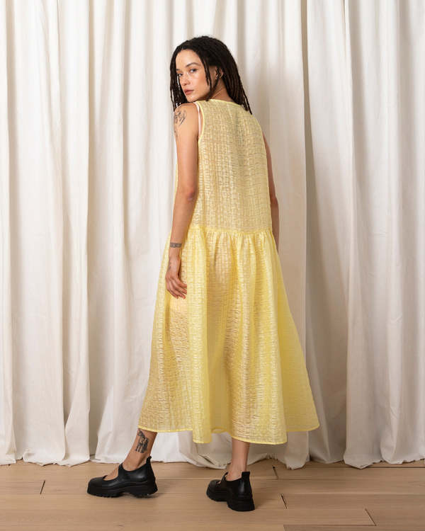 Ali Golden Drop Waist Tank Dress - Lemon | Garmentory