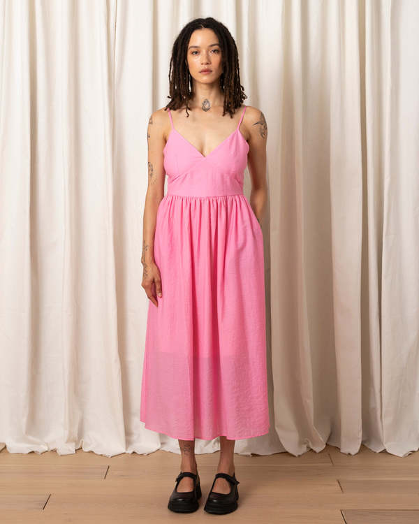 floral midi maxi dress Daisy Day Basque Waist Maxi Dress Floral Pink