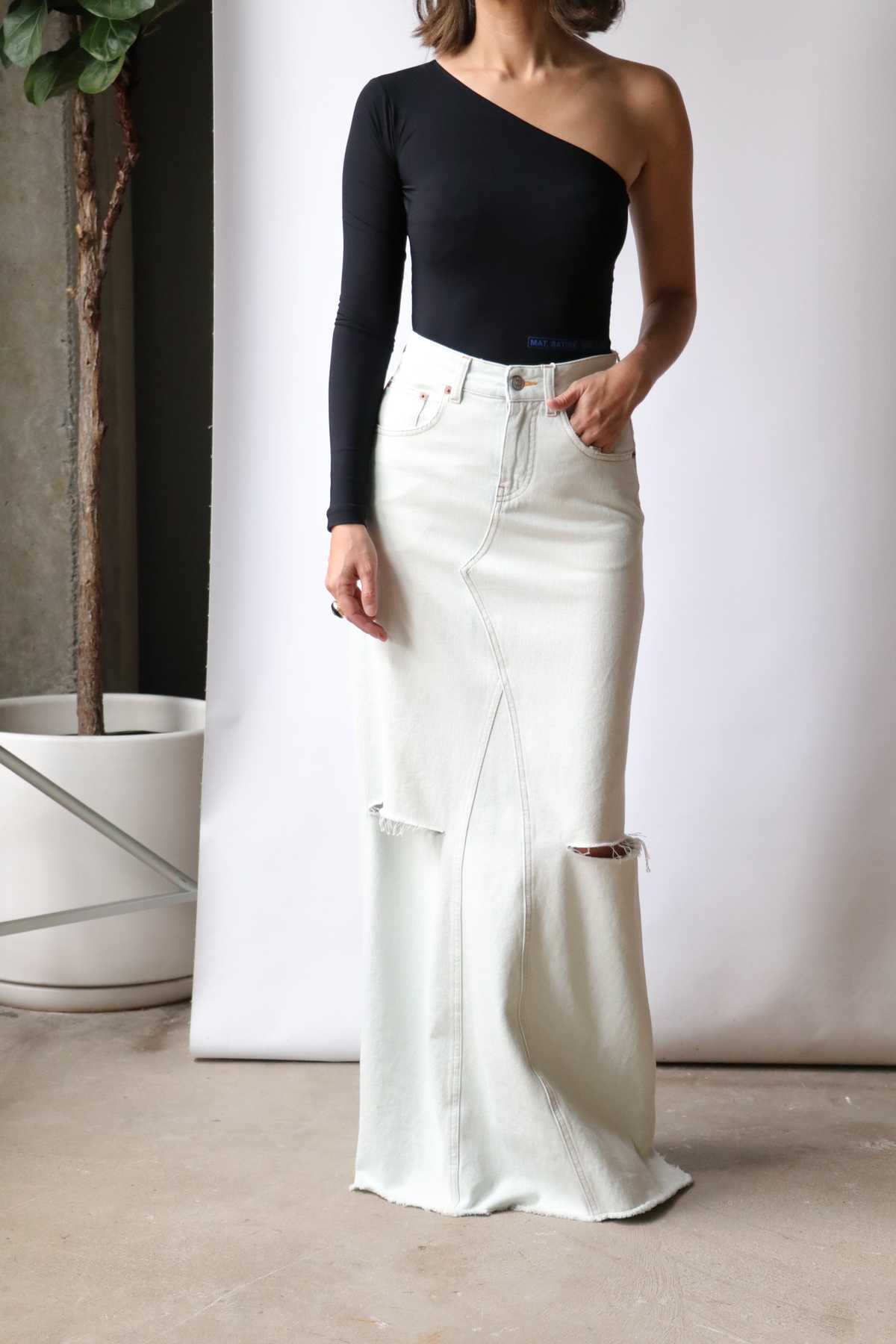 MM6 Maison Margiela Long Skirt - Light Blue | Garmentory