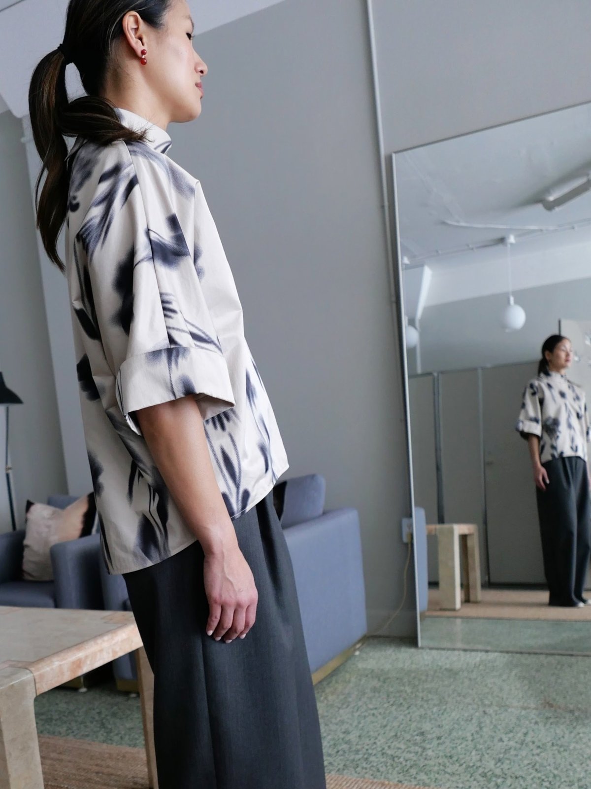 Mark Kenly Domino Tan Bailee Blouse - Floral Blur - Image 3 of 6