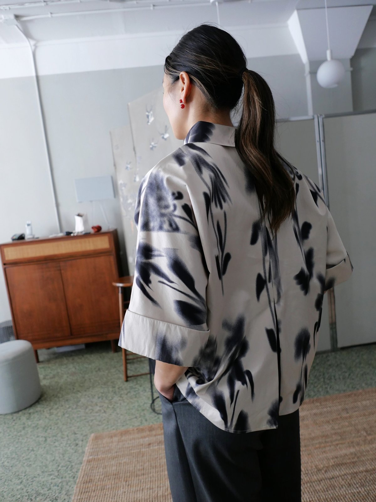 Mark Kenly Domino Tan Bailee Blouse - Floral Blur - Image 6 of 6