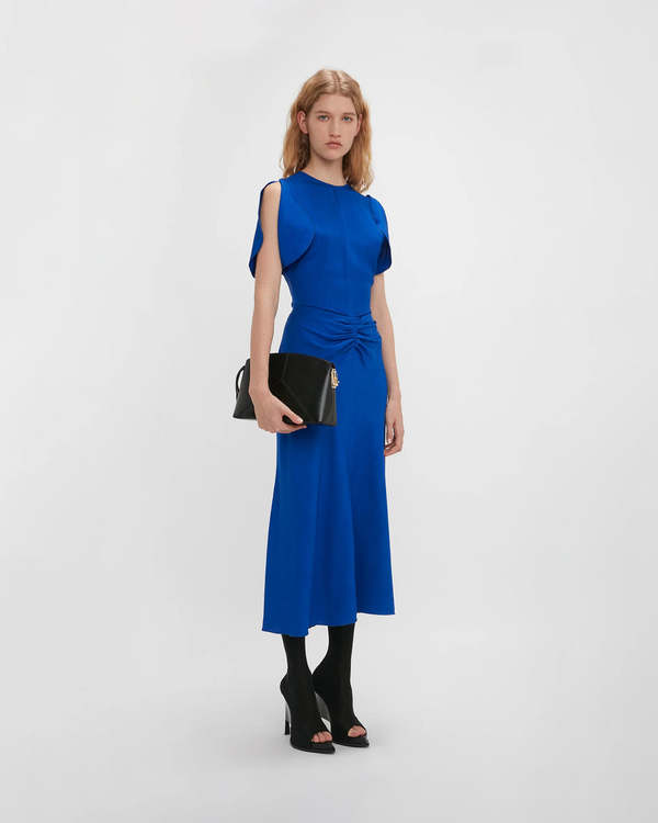 knee length dresses for ladies Victoria Beckham Gathered Waist Midi Dress – Michele Franzese