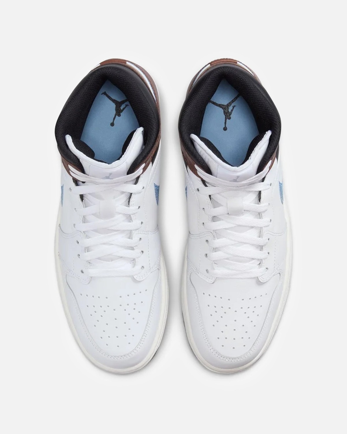 jordan 1 mid white black laser blue
