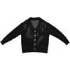 Ali Golden OPEN KNIT CARDIGAN SWEATER - BLACK - Thumbnail 7