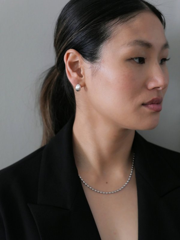 SOPHIE BUHAI REVERSIBLE HINGED HOOPS - Silver | Garmentory