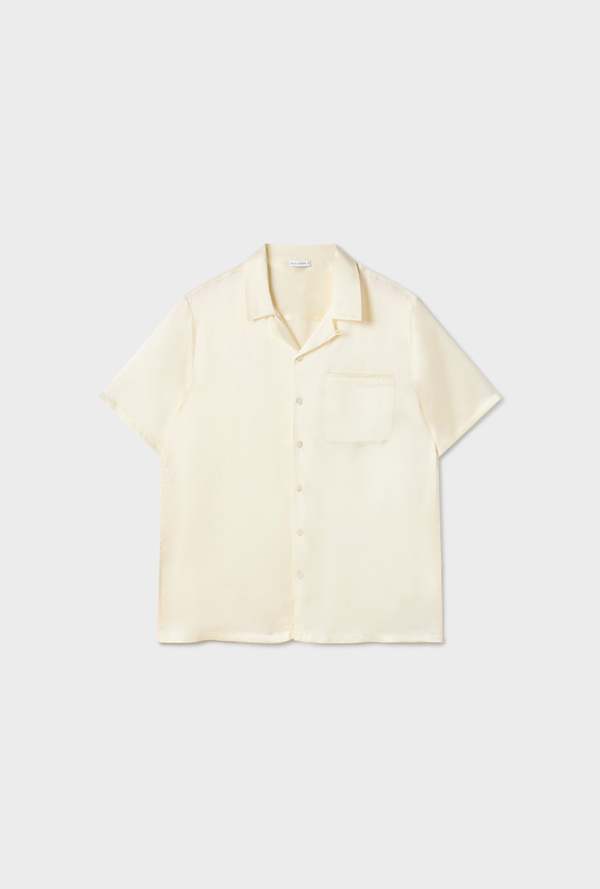 Silk Laundry CAMP BLANKET STITCH SHIRT - OFF WHITE Silk Laundry CAMP BLANKET STITCH SHIRT - OFF WHITE