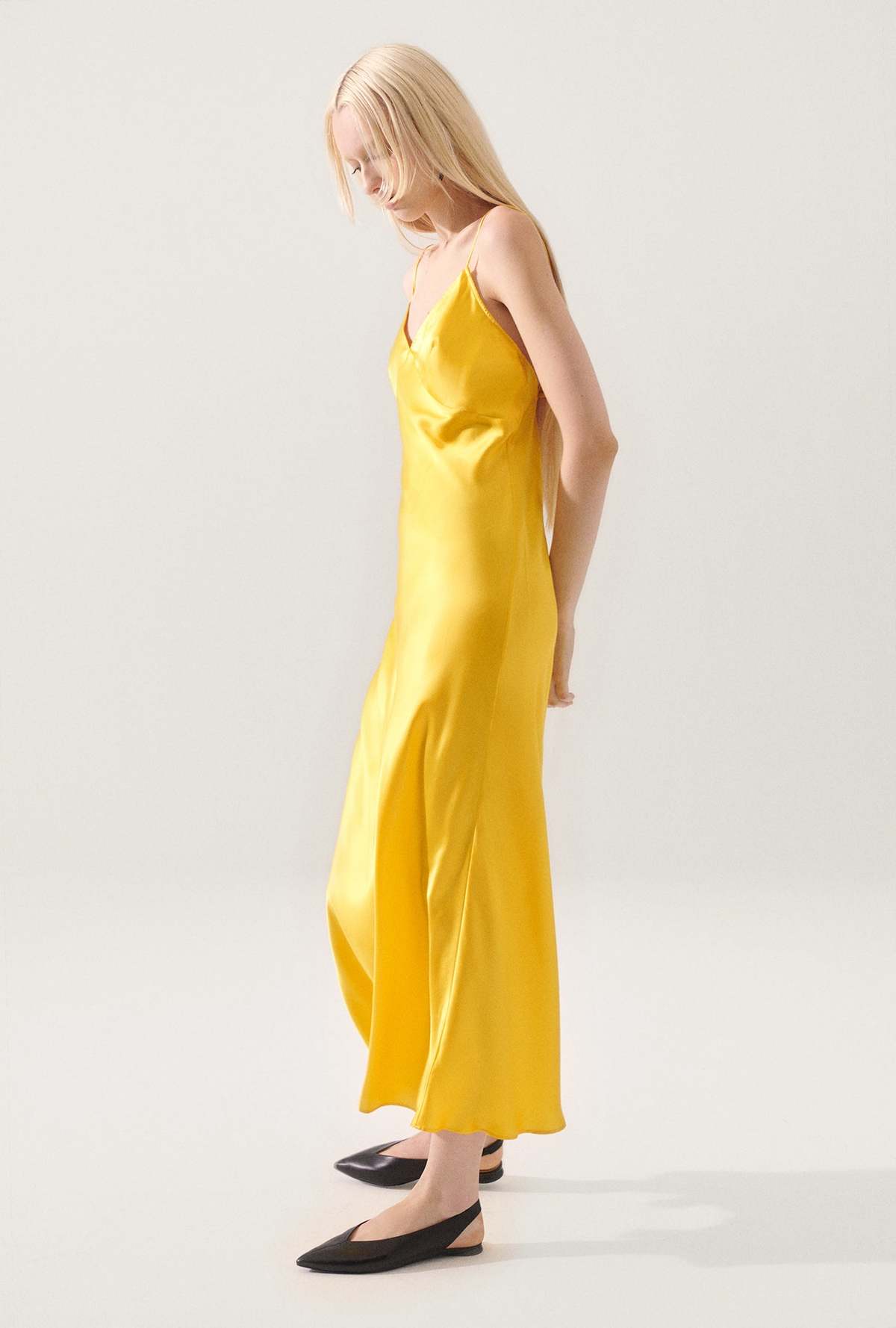 Silk Laundry DECO ROULEAU DRESS - MARIGOLD - Image 2 of 5