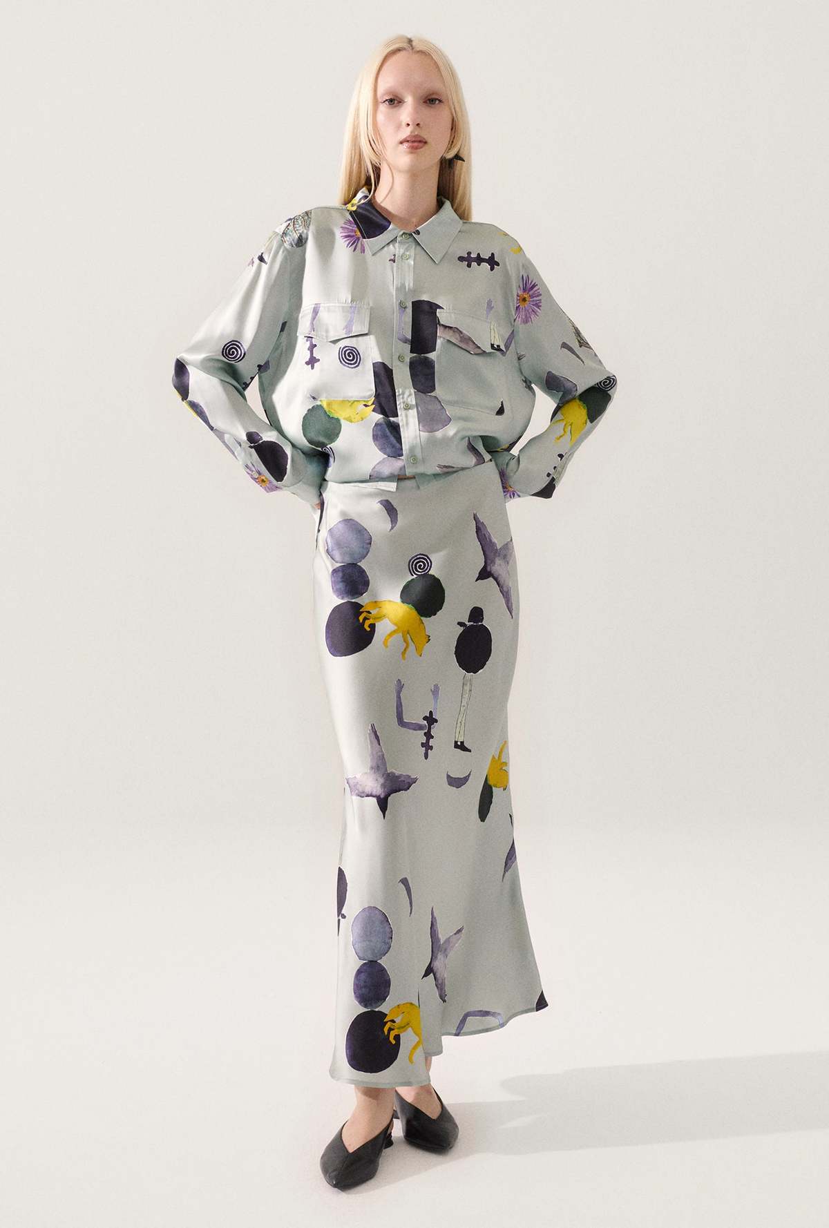 Silk Laundry Long Bias Cut Skirt - Protection - Image 1 of 4