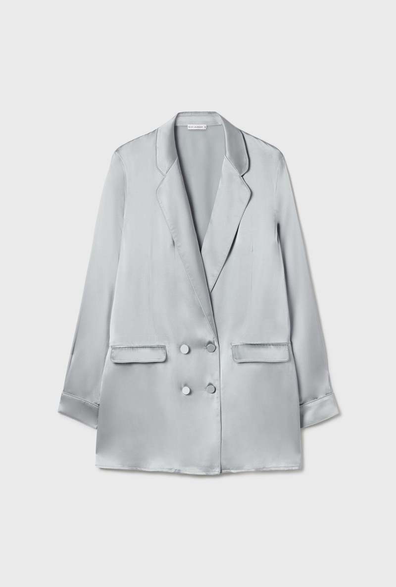 Silk Laundry RELAXED BLAZER - ALABASTER