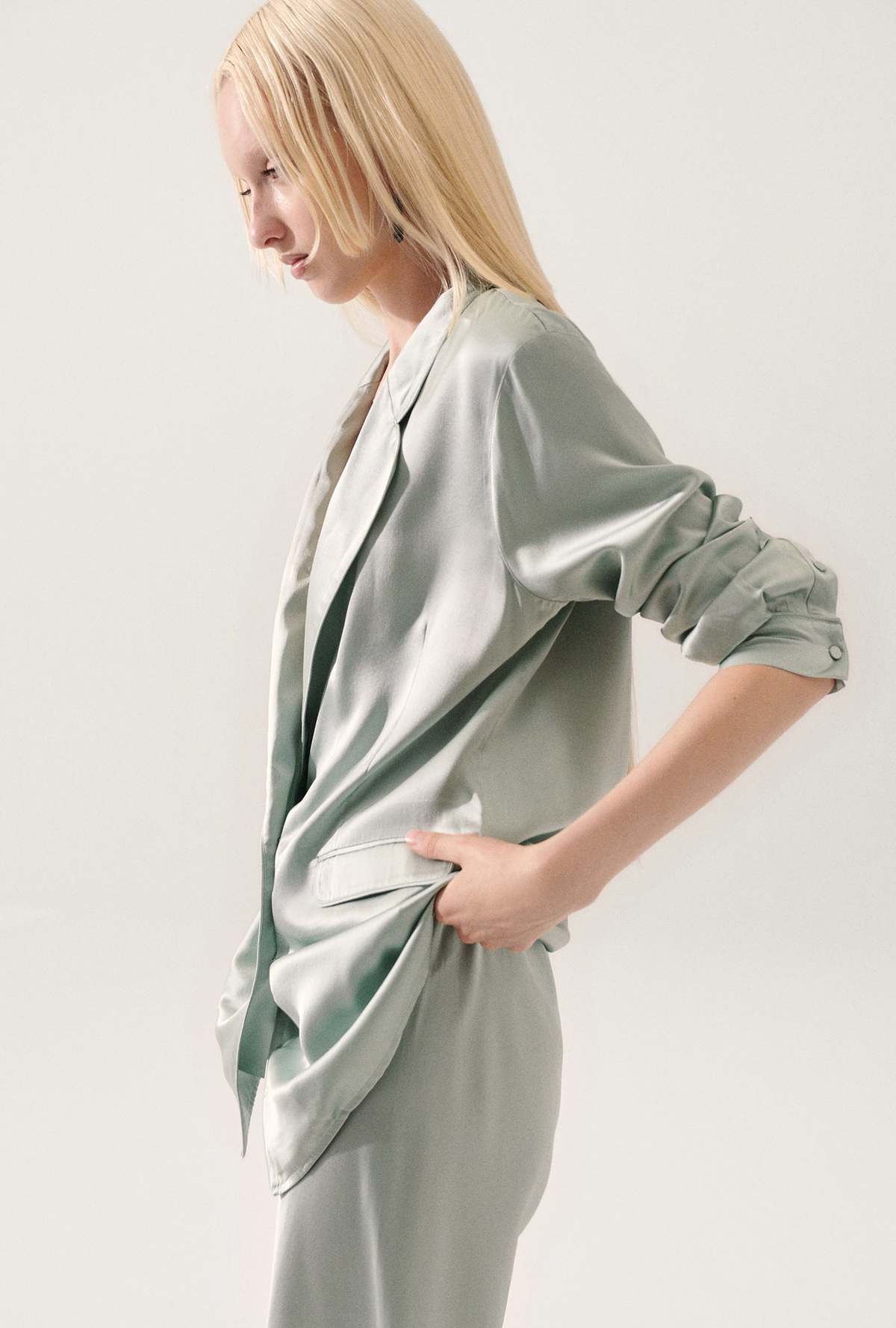 Silk Laundry RELAXED BLAZER - ALABASTER - Image 2 of 6