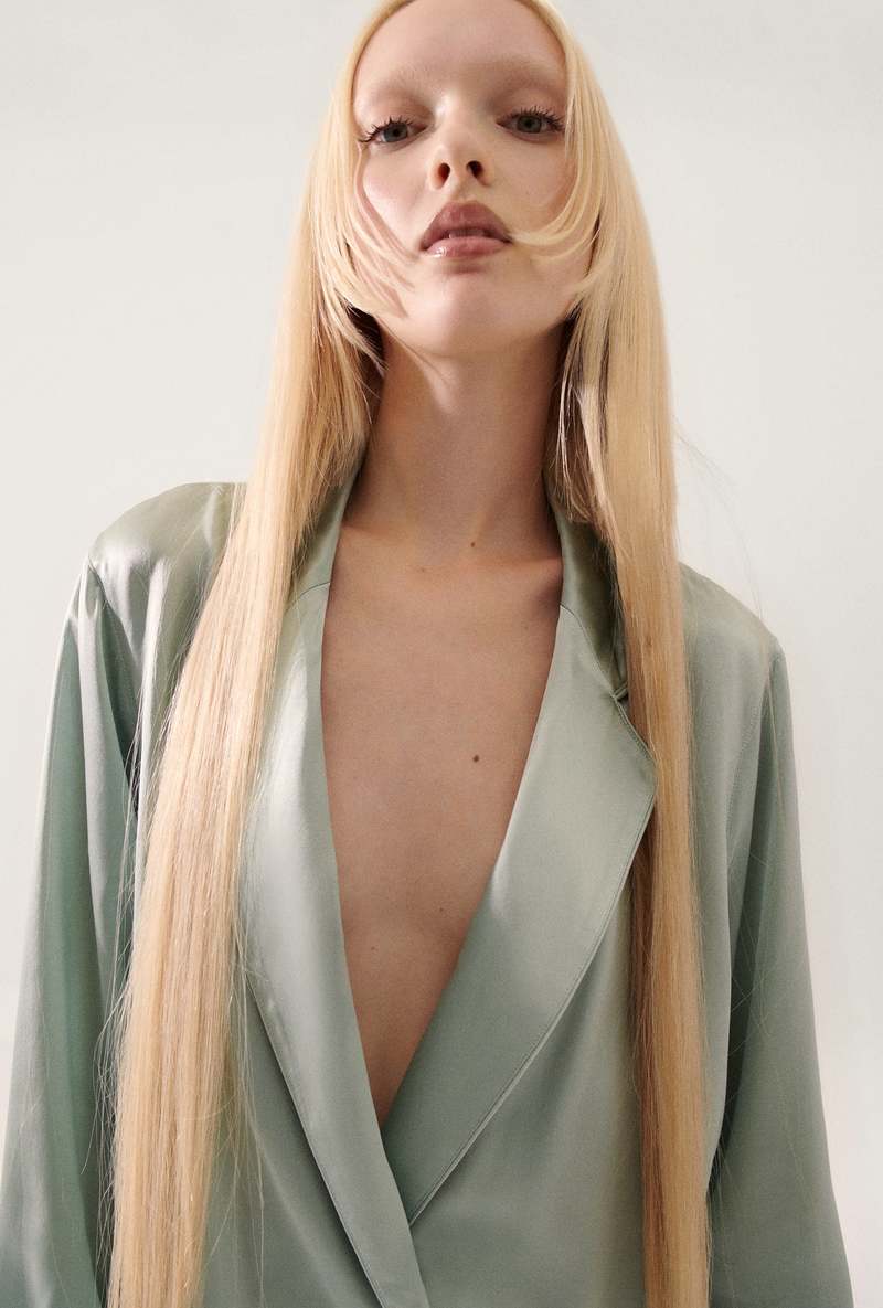 Silk Laundry RELAXED BLAZER - ALABASTER