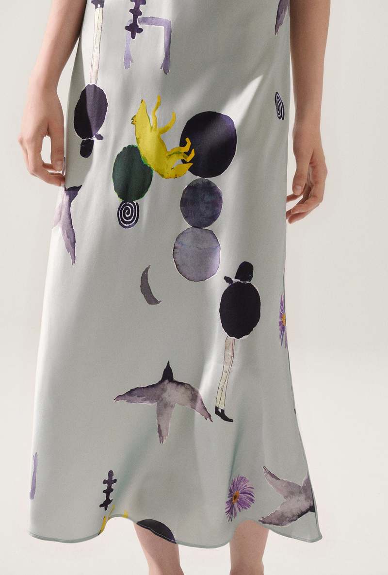 Silk Laundry SCOOP NECK DRESS - PROTECTION