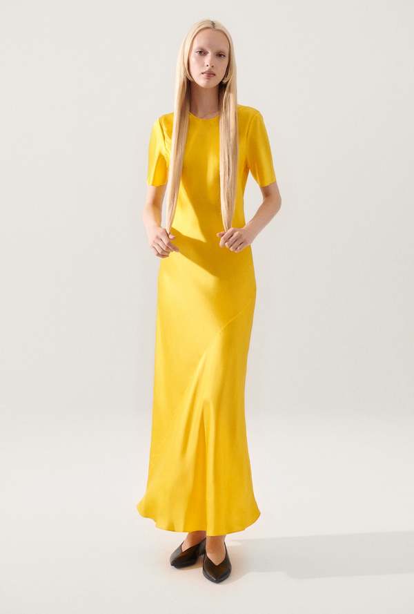 slim fit dress slacks Sweetheart Gold Metallic A-Line Ruffle Homecoming Dress Gold / 2 main image 0
