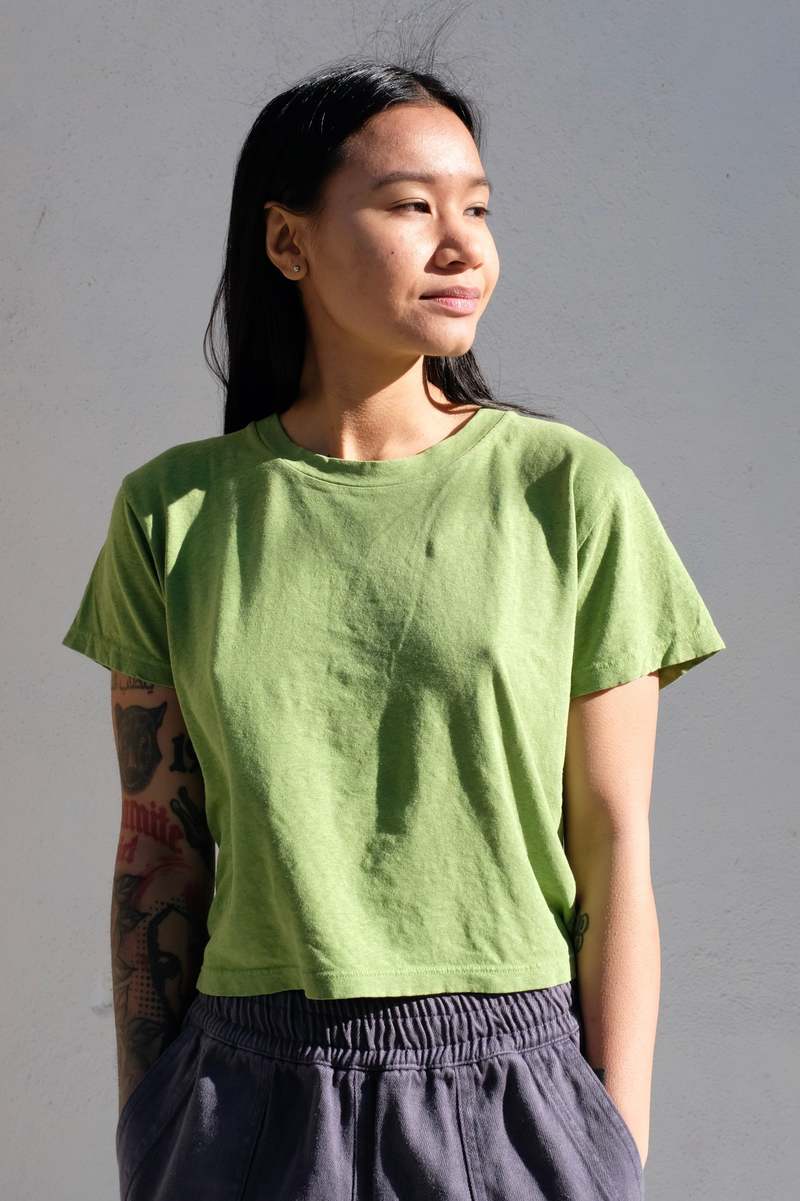 Jungmaven Cropped Lorel Tee - Dark Matcha | Garmentory