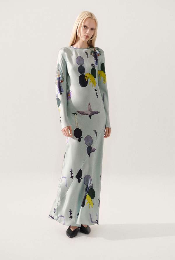 Silk Laundry Full Sleeve Bias Dress - Protection | Garmentory