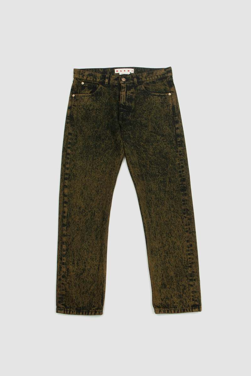 Marni Marble Dyed Jeans - Leav Green | Garmentory