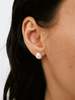 OLIO E ACETO Mini Shell Earrings - Sterling Silver/Matte White - Thumbnail 3