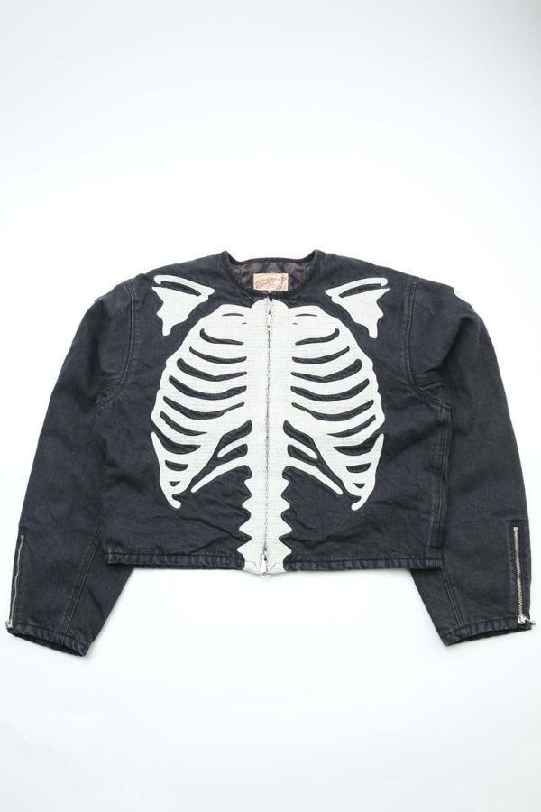 Kapital 14oz Denim Motocross BONE Jacket - Black