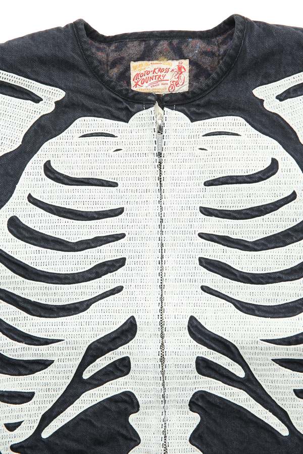 Kapital 14oz Denim Motocross BONE Jacket - Black | Garmentory Kapital 14oz Denim Motocross BONE Jacket - Black | Garmentory