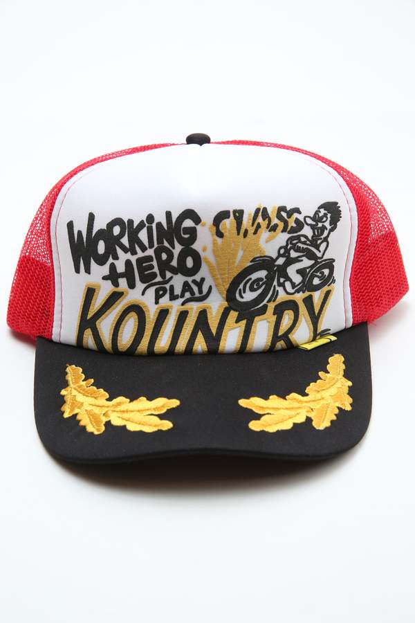 【KAPITAL】(LIMITED) KOUNTRY RACER TRUCK CAP WHITE/BLACK 24SS)(LIMITED) KOUNTRY RACER TRUCK CAP WHITE/BLACK - SCULPSTORE
