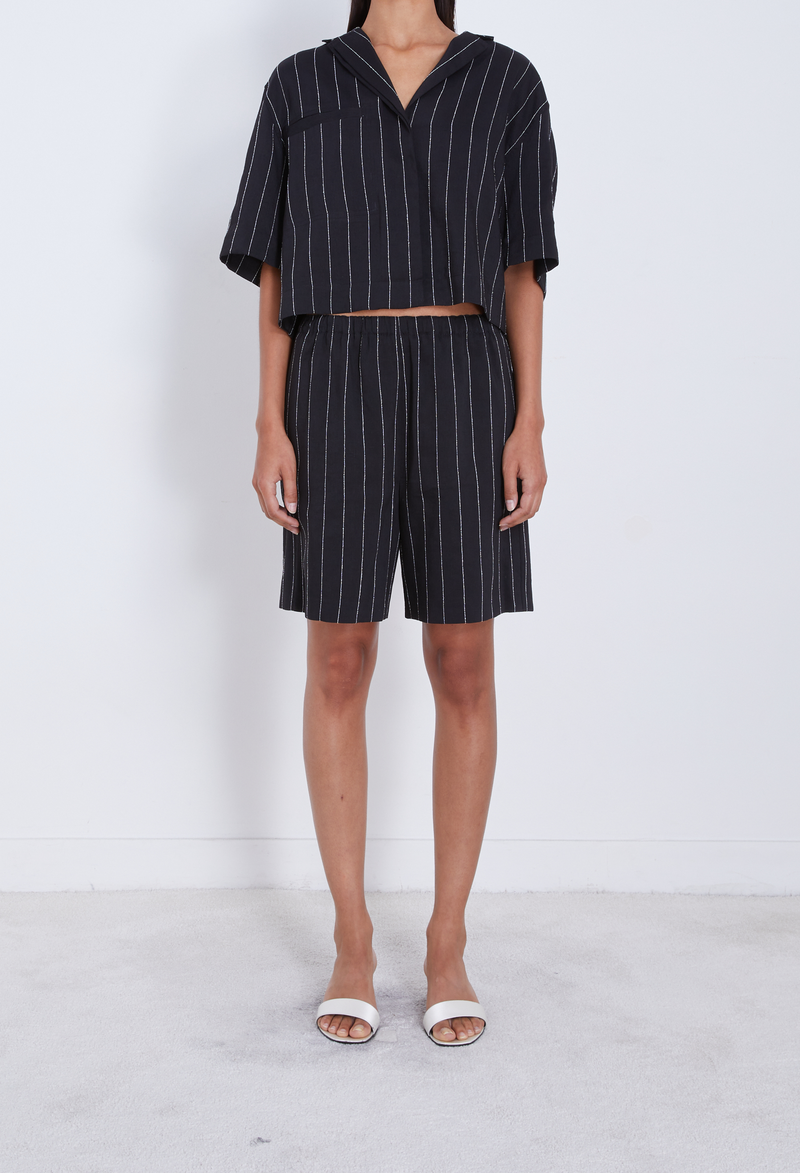 ショートパンツ Loulou Studio SS24 'Andra' shorts (ANDRA BLACK) LouLou Studio Hada Shorts - Black/Ivory | Garmentory