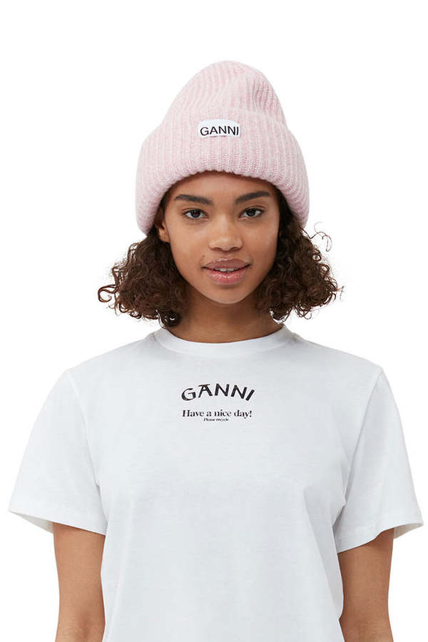 Ganni STRUCTURED RIB BEANIE - LILAC SACHET | Garmentory