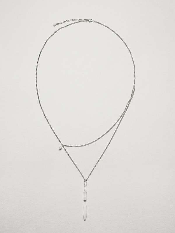 OLIO E ACETO Long Tusk Necklace - Matte White