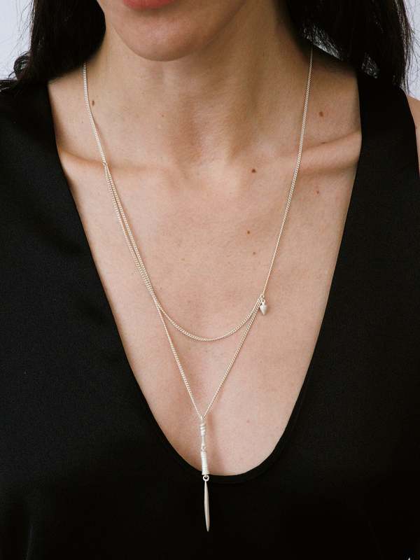 OLIO E ACETO Long Tusk Necklace - Matte White