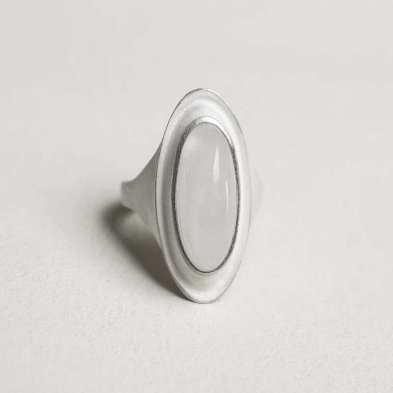 OLIO E ACETO White Crystal Wave Ring - Matte White