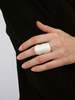 OLIO E ACETO Wide Carved Ring - Matte White - Thumbnail 1