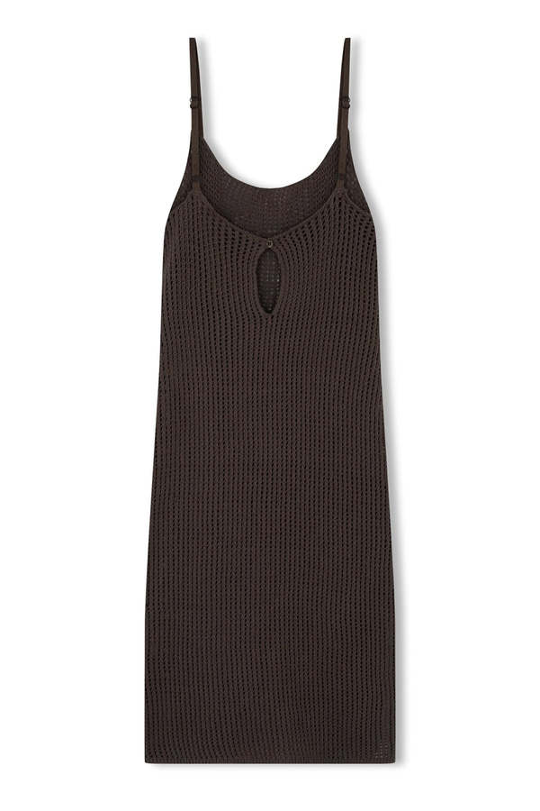 Zulu & Zephyr Cotton Crochet Dress - Charcoal | Garmentory
