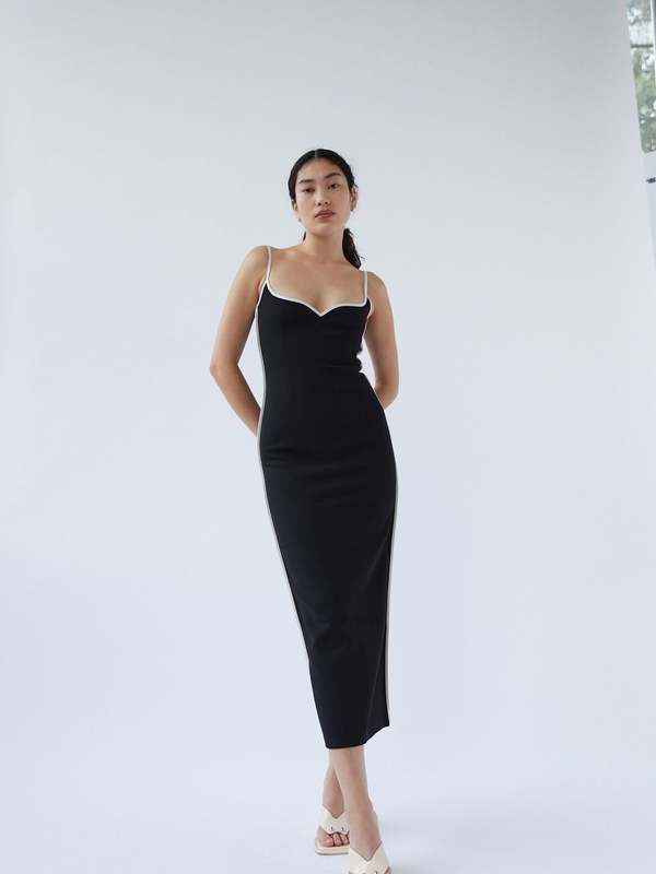 knee length dresses for ladies Britt Rhinestone Satin Heart Cutout Mini Dress main image 0