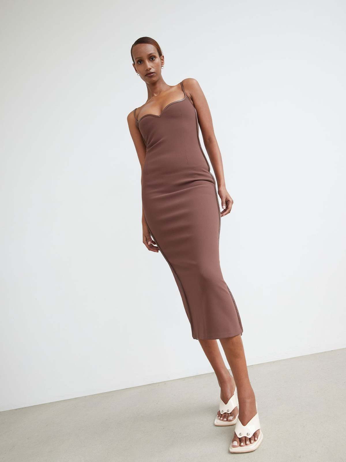 paris georgia brown dress Paris Georgia Brown Raina Off Shoulder Maxi Dress