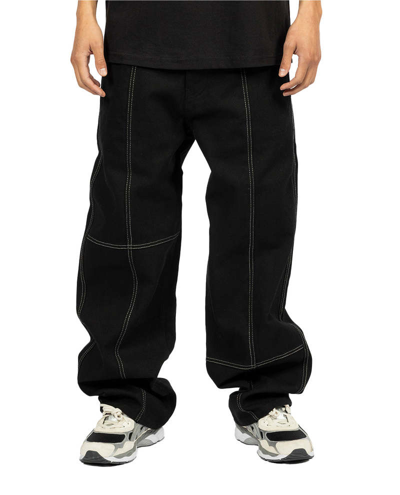 PLEASURES Sinful Baggy Work Pants - Black | Garmentory