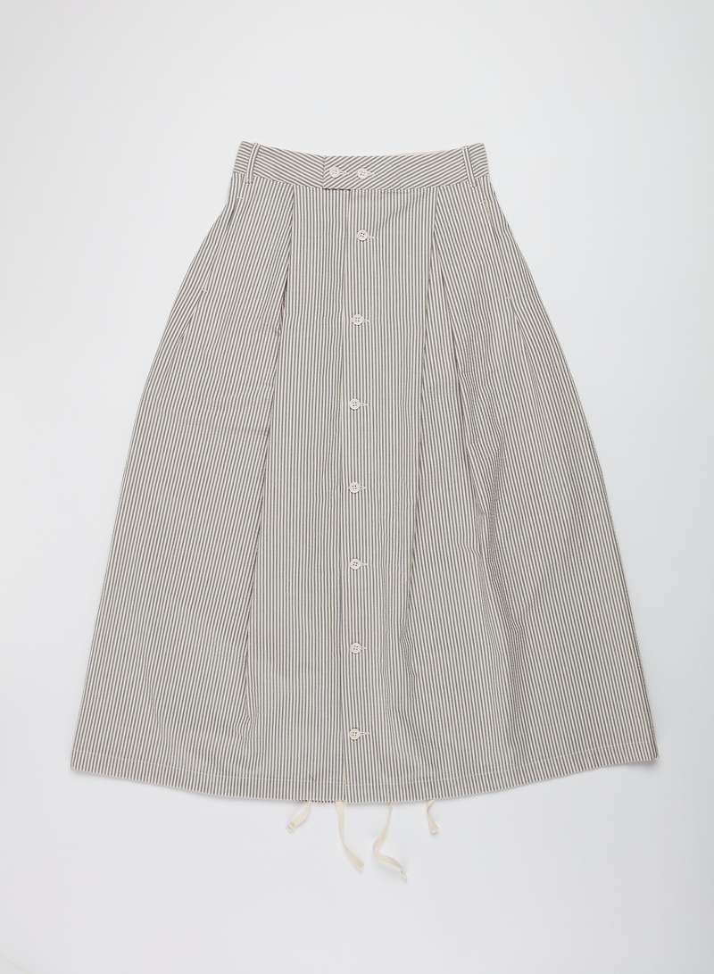 Engineered Garments Tuck Cotton Seersucker Skirt - Navy
