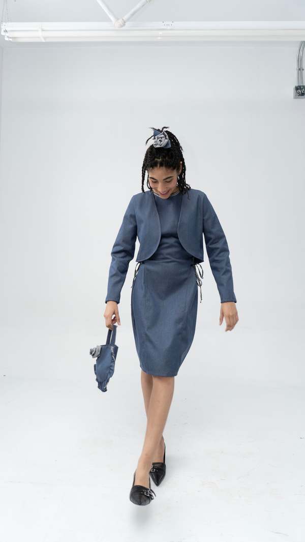 Rightful Owner Bow Bolero Jacket - Denim